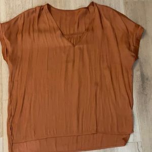 Gorgeous silky bronze cap sleeve tunic